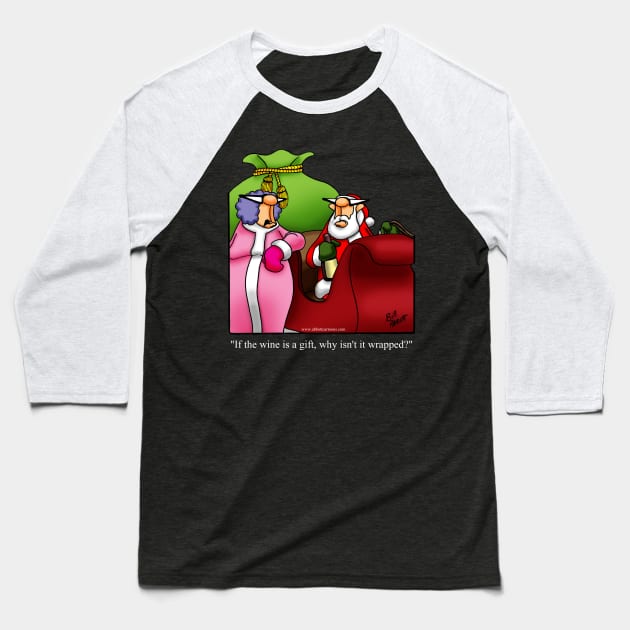 Funny Spectickles Christmas Wine Cartoon Baseball T-Shirt by abbottcartoons